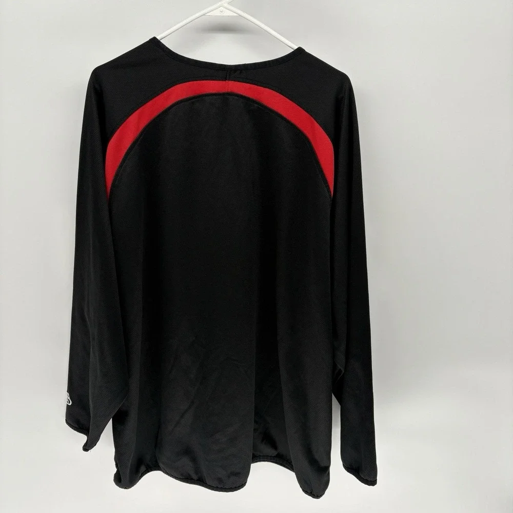 Vintage 90s Rawlings Black and Red Warm Up Jersey Performance Baseball Men XXL